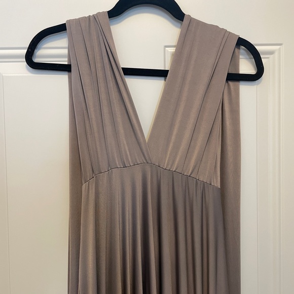 Taupe Convertible Bridesmaid Dress Floor Length - Picture 4 of 12